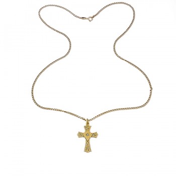 9ct gold 3.5g 19 inch Cross Pendant with chain